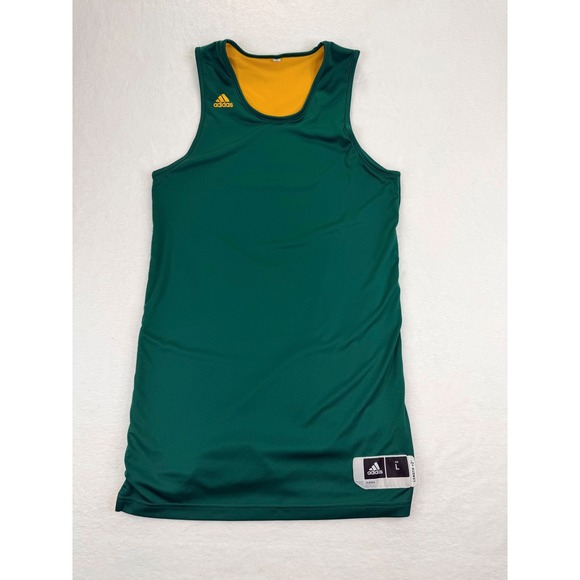 adidas Other - Adidas Mens Reversible Basketball Jersey Green Yellow Climalite Large Length +2